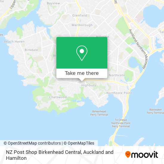 NZ Post Shop Birkenhead Central map