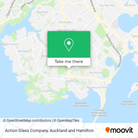 Action Glass Company map