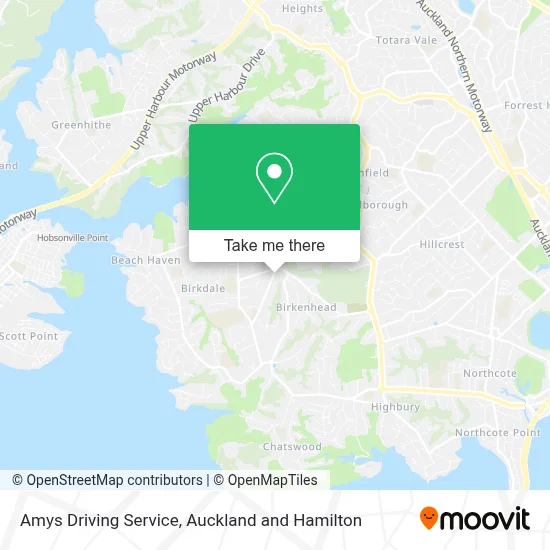 Amys Driving Service map