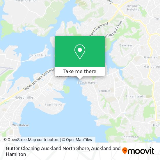 Gutter Cleaning Auckland North Shore map