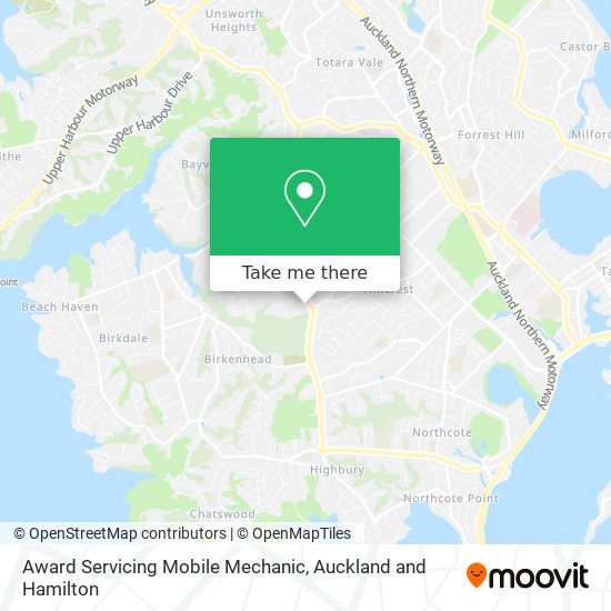 Award Servicing Mobile Mechanic map