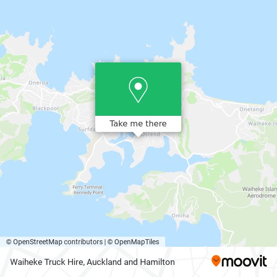 Waiheke Truck Hire map