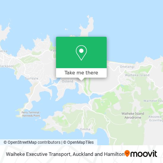 Waiheke Executive Transport map