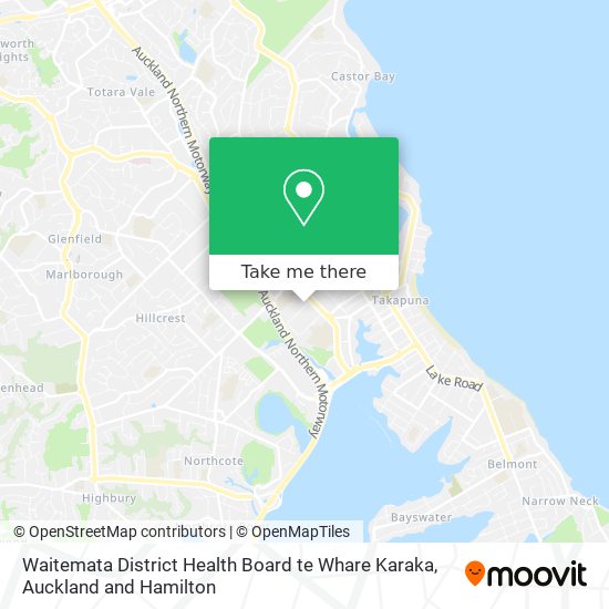 Waitemata District Health Board te Whare Karaka map