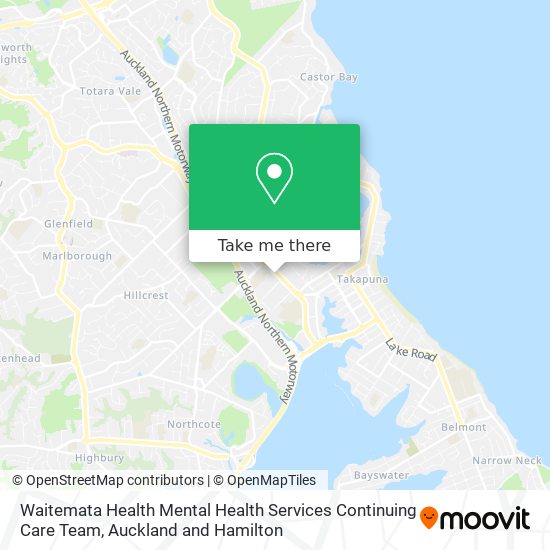Waitemata Health Mental Health Services Continuing Care Team map