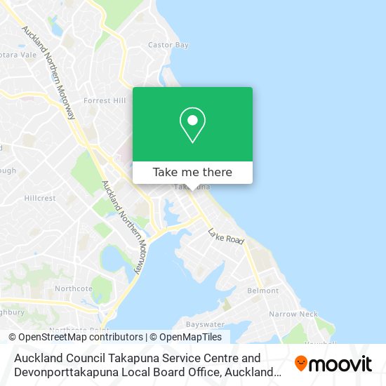 Auckland Council Takapuna Service Centre and Devonporttakapuna Local Board Office map