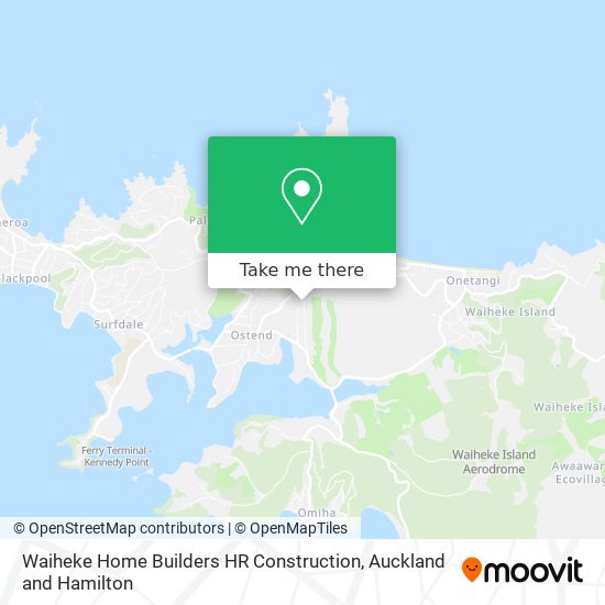 Waiheke Home Builders HR Construction map