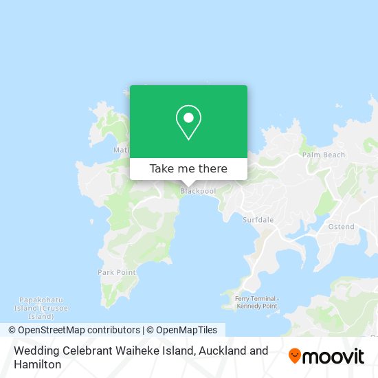 Wedding Celebrant Waiheke Island map
