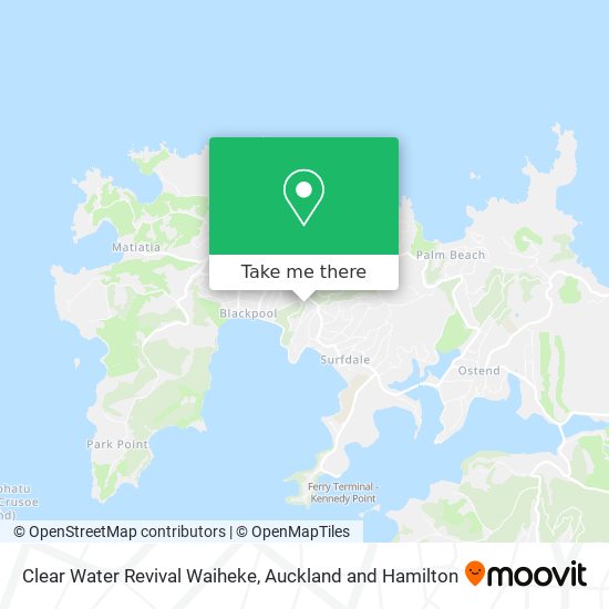 Clear Water Revival Waiheke map