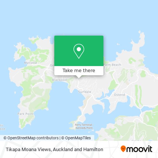 Tikapa Moana Views map
