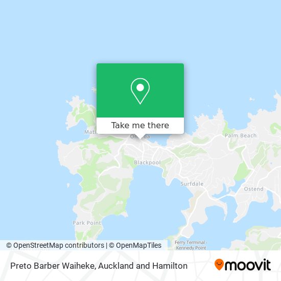 Preto Barber Waiheke map