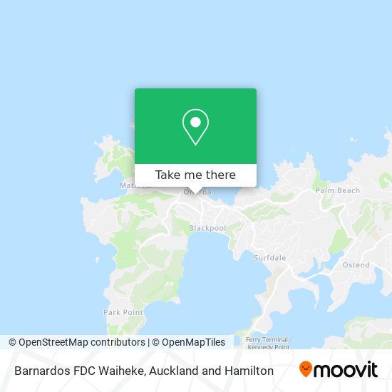 Barnardos FDC Waiheke map