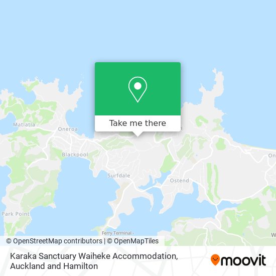 Karaka Sanctuary Waiheke Accommodation map