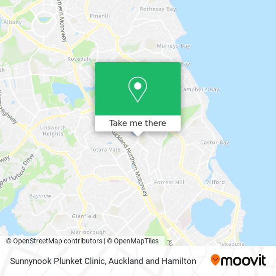 Sunnynook Plunket Clinic map