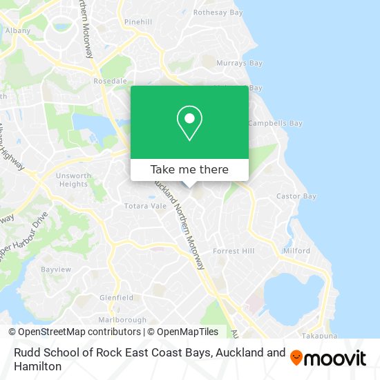 Rudd School of Rock East Coast Bays map
