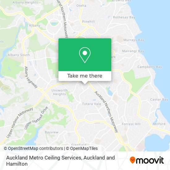 Auckland Metro Ceiling Services map