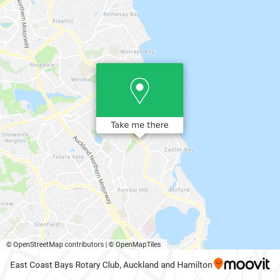 East Coast Bays Rotary Club map