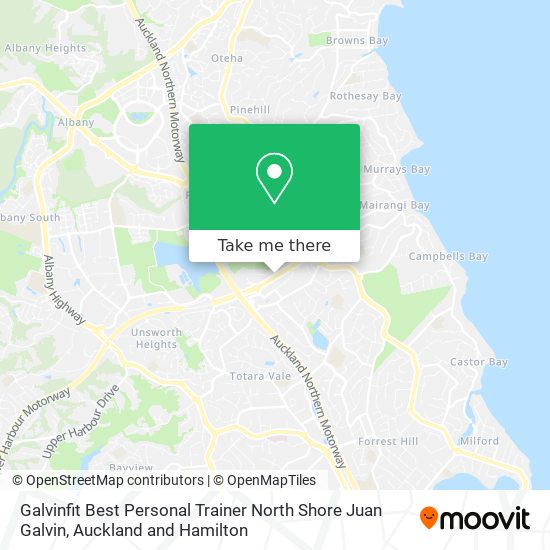 Galvinfit Best Personal Trainer North Shore Juan Galvin map