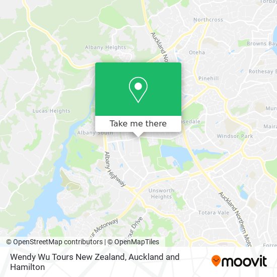 Wendy Wu Tours New Zealand map