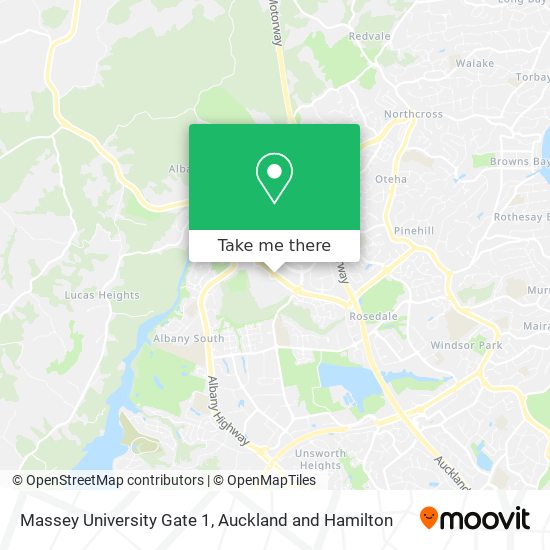 Massey University Gate 1 map