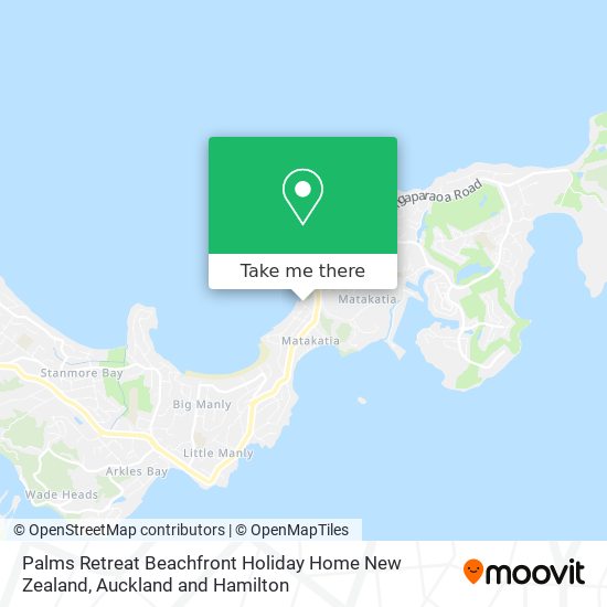 Palms Retreat Beachfront Holiday Home New Zealand map