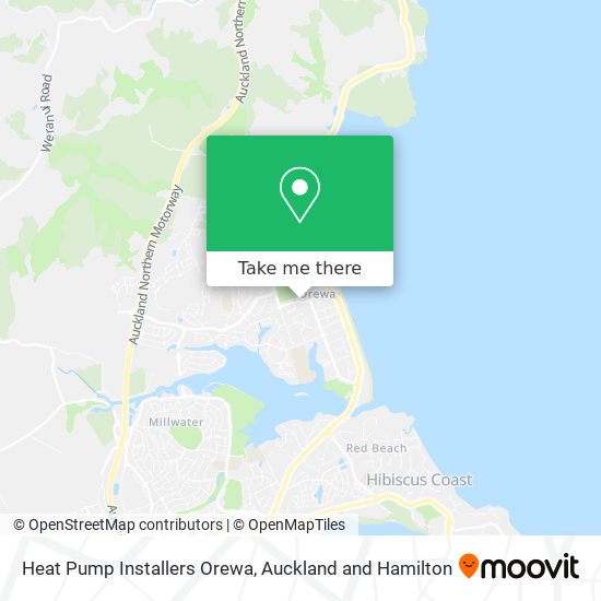 Heat Pump Installers Orewa map