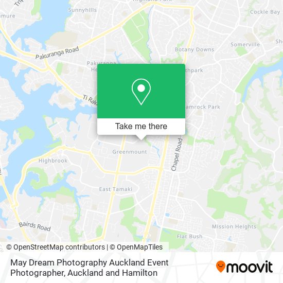 May Dream Photography Auckland Event Photographer map