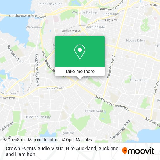Crown Events Audio Visual Hire Auckland map