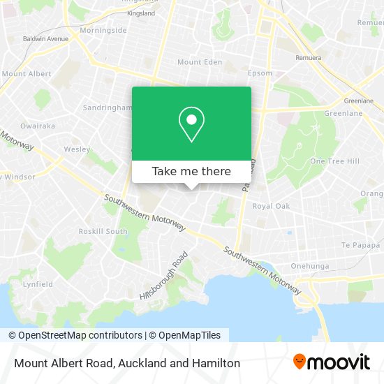 Mount Albert Road map