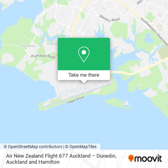 Air New Zealand Flight 677 Auckland – Dunedin map
