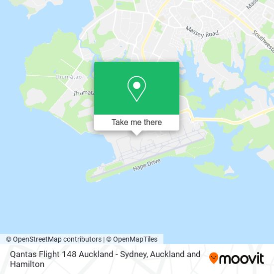 Qantas Flight 148 Auckland - Sydney map
