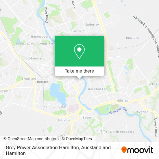 Grey Power Association Hamilton map