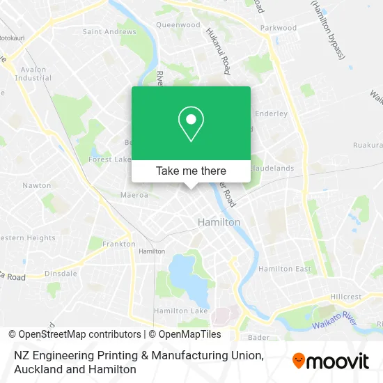 NZ Engineering Printing & Manufacturing Union map