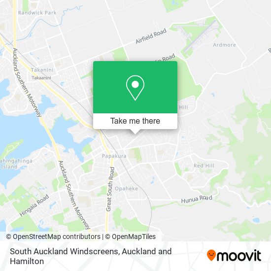 South Auckland Windscreens map