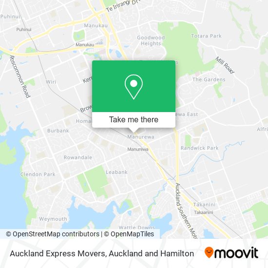 Auckland Express Movers map
