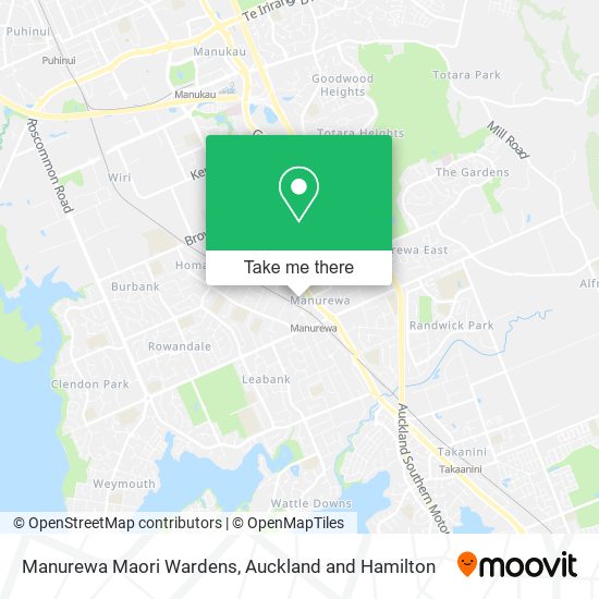 Manurewa Maori Wardens map