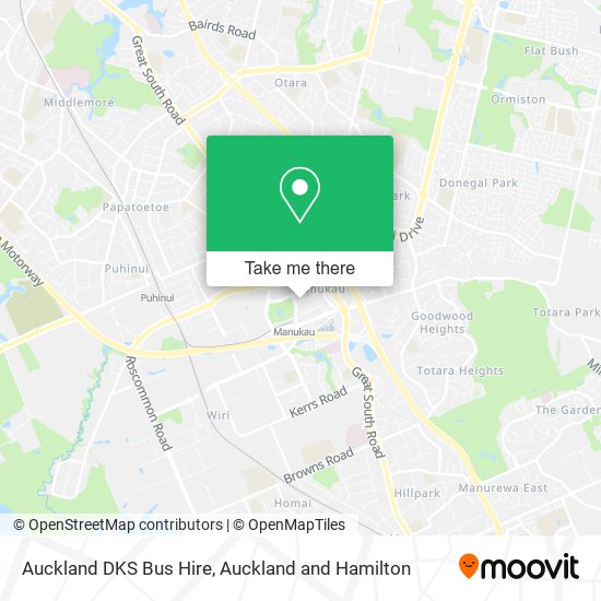 Auckland DKS Bus Hire map