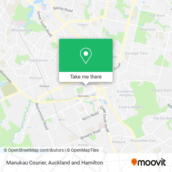 Manukau Courier map