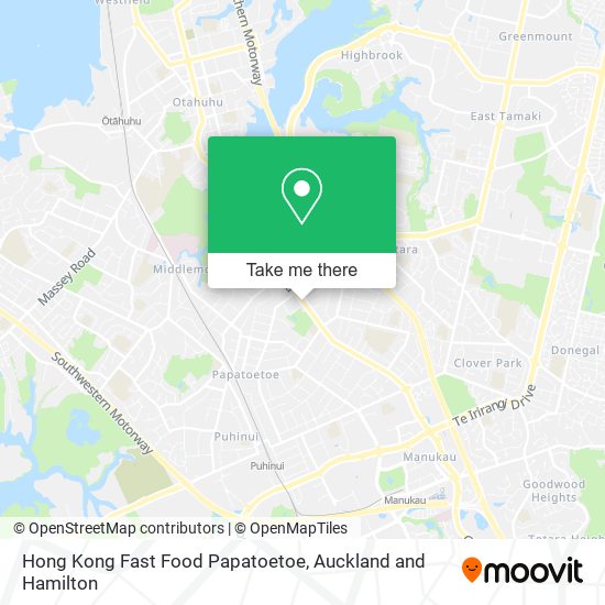 Hong Kong Fast Food Papatoetoe map