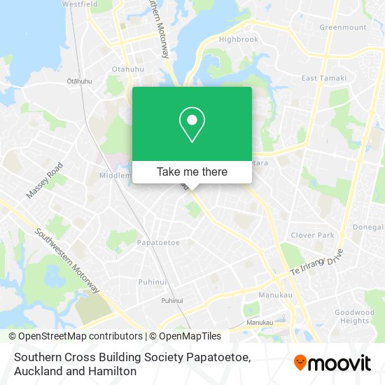 Southern Cross Building Society Papatoetoe map