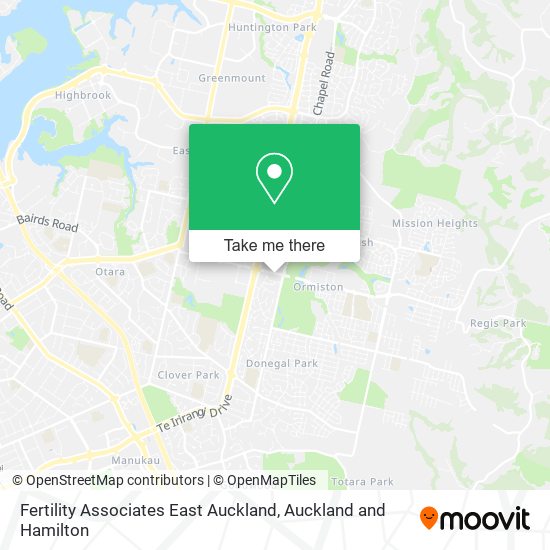 Fertility Associates East Auckland map