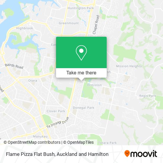 Flame Pizza Flat Bush map