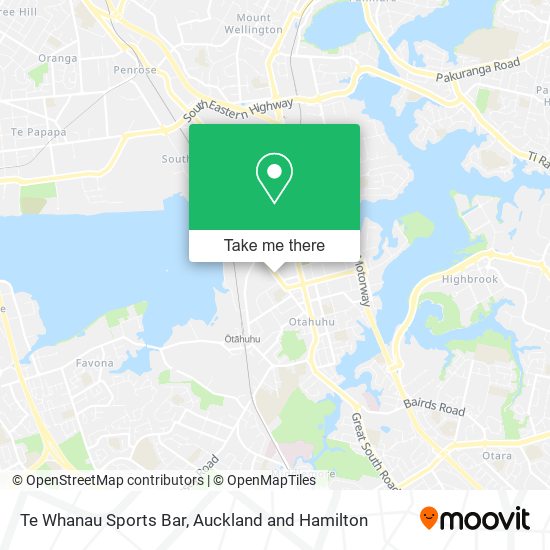 Te Whanau Sports Bar map