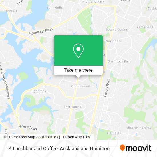 TK Lunchbar and Coffee map