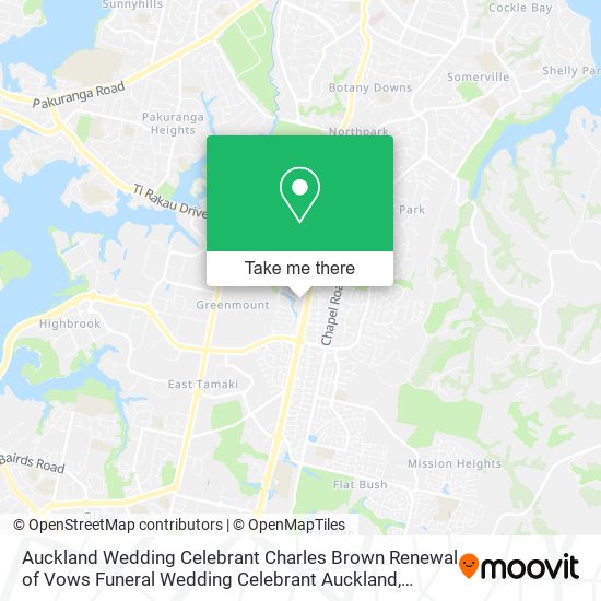 Auckland Wedding Celebrant Charles Brown Renewal of Vows Funeral Wedding Celebrant Auckland map