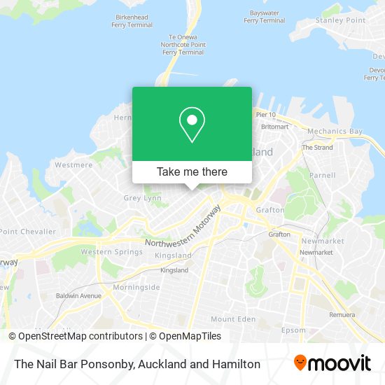 The Nail Bar Ponsonby map