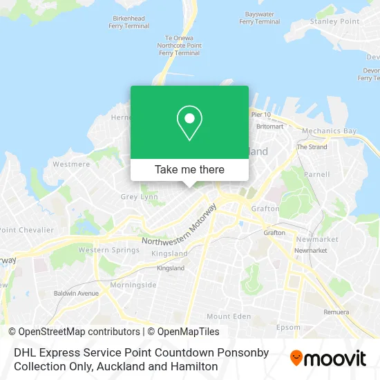 DHL Express Service Point Countdown Ponsonby Collection Only map
