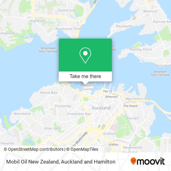 Mobil Oil New Zealand map