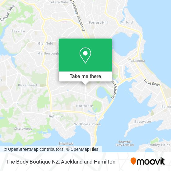 The Body Boutique NZ map