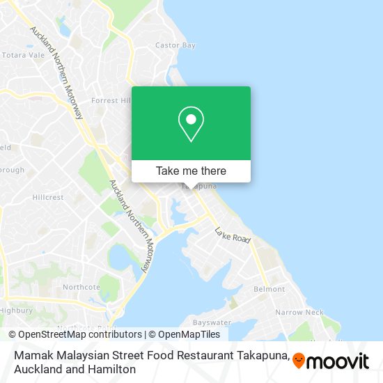 Mamak Malaysian Street Food Restaurant Takapuna map